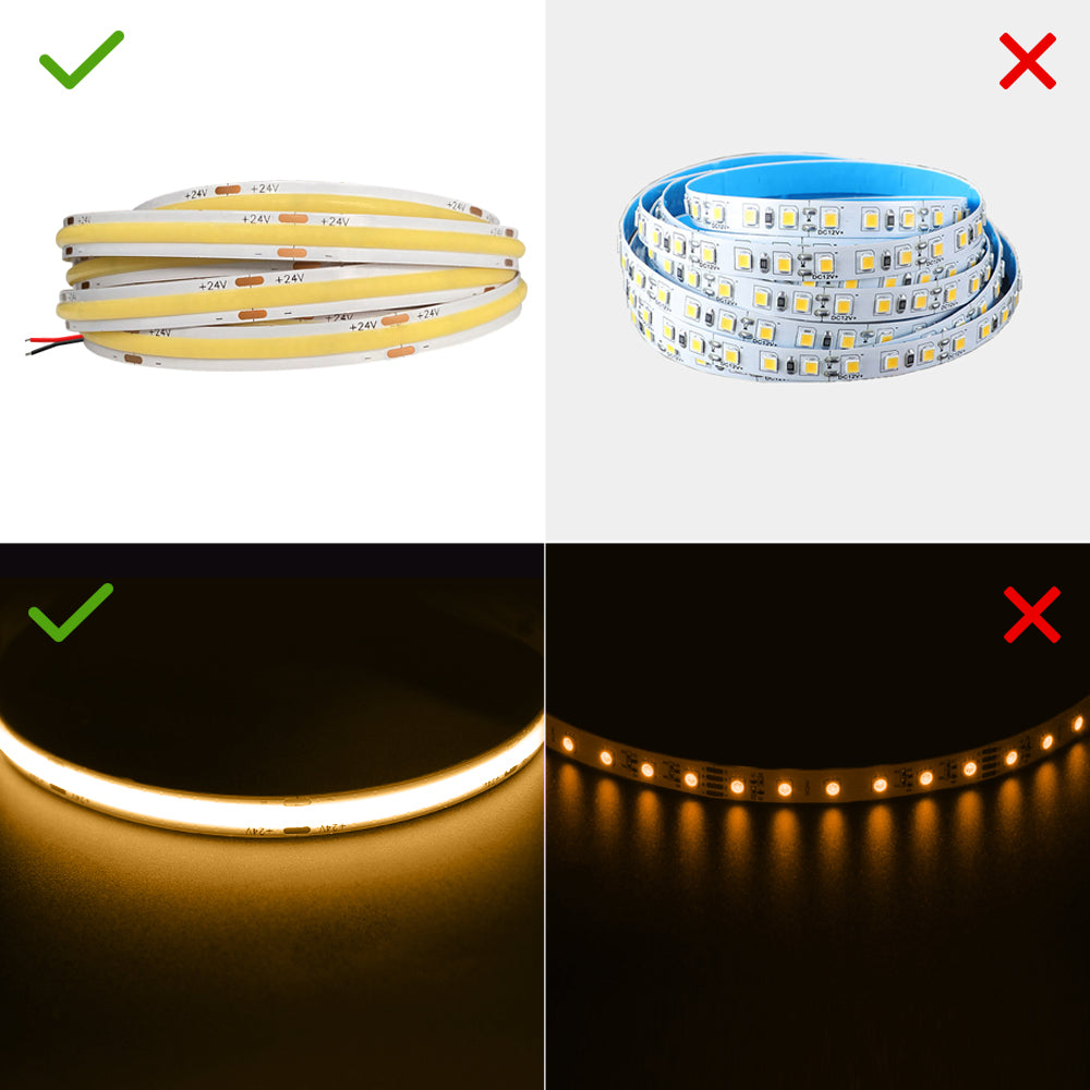 10mm Width COB LED Strip Light 480LED/m DC 12V 24V Dimmable