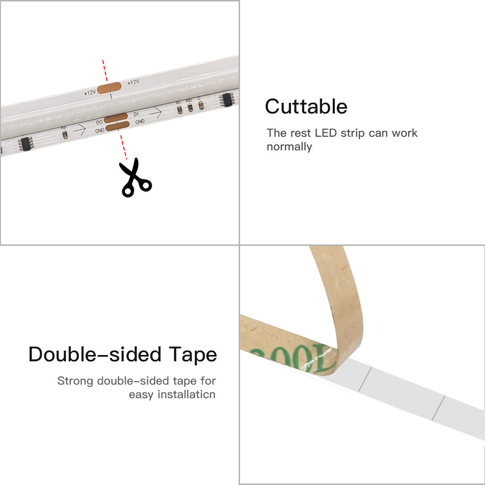 COB RGB Pixel LED Strip DC 12V 24V WS2811