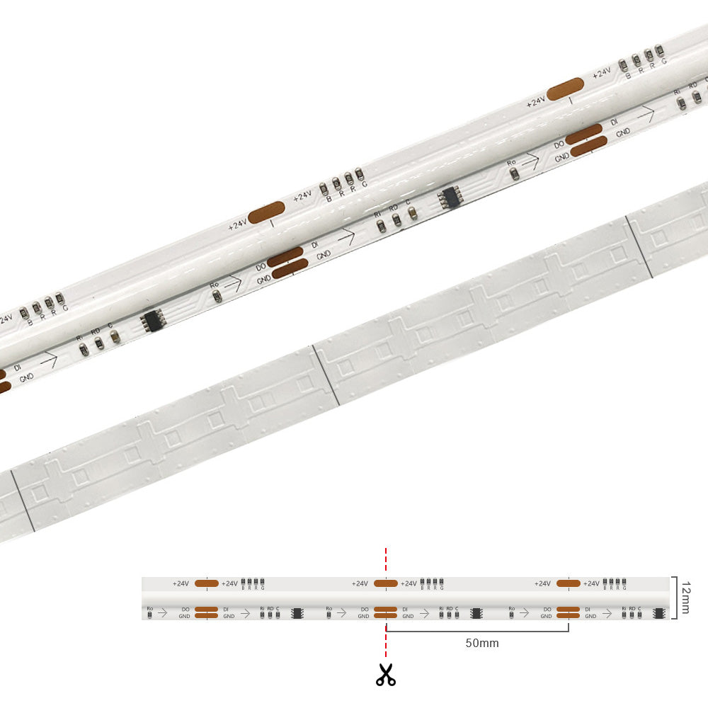 COB RGB Pixel LED Strip DC 12V 24V WS2811