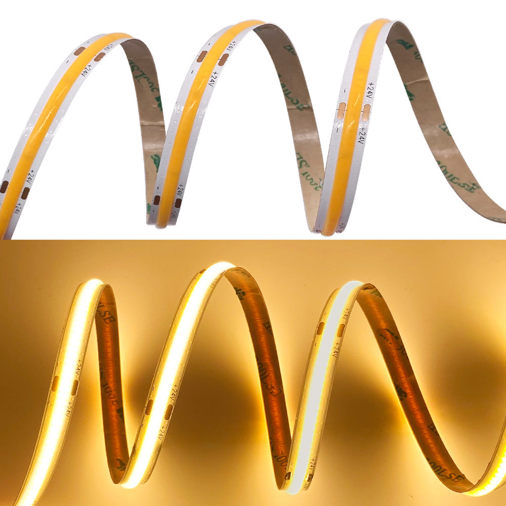 10mm Width COB LED Strip Light 480LED/m DC 12V 24V Dimmable