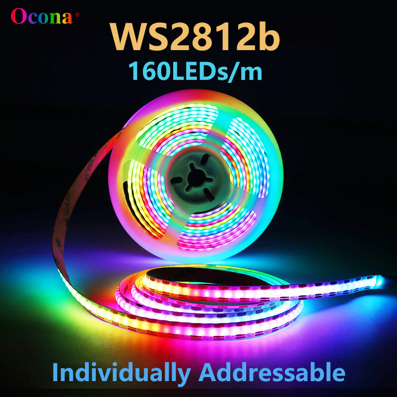 10mm COB RGB Pixel LED Strip DC 5V WS2812B IP65 Waterproof