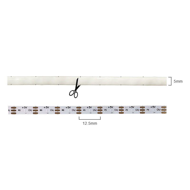 5mm COB RGB Pixel LED Strip DC 5V 12V Individually Addressable WS2812B